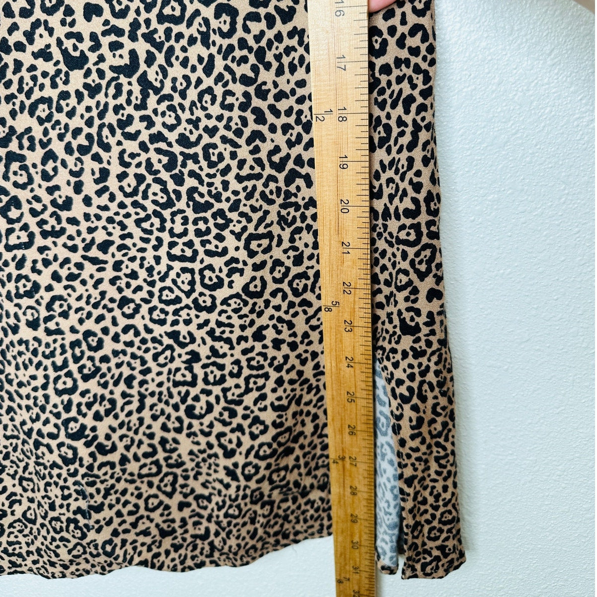 Reformation Marlowe Black Tan Leopard Print Mini Front Slit Dress XS