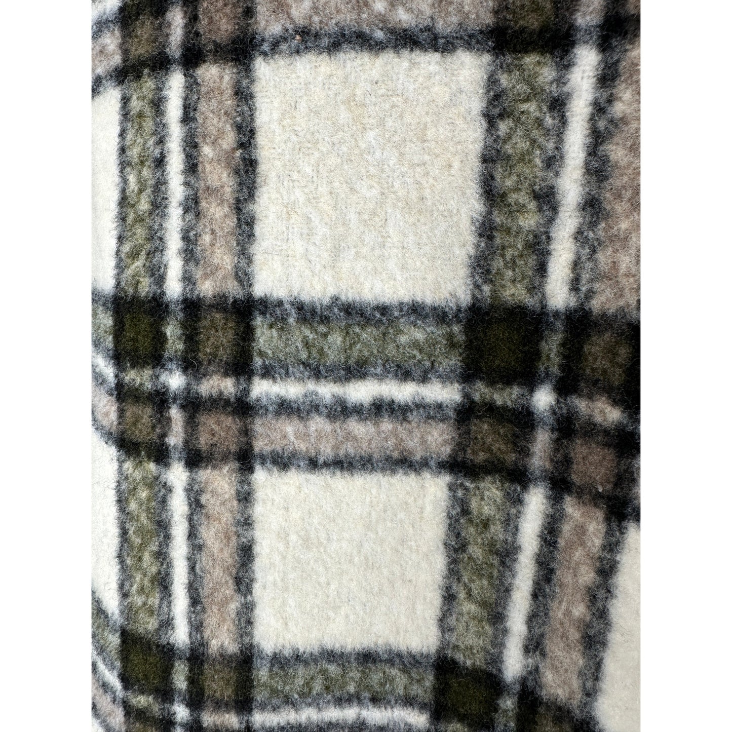 Blank NYC Cream Brown Plaid Snap Button Collared Shacket S