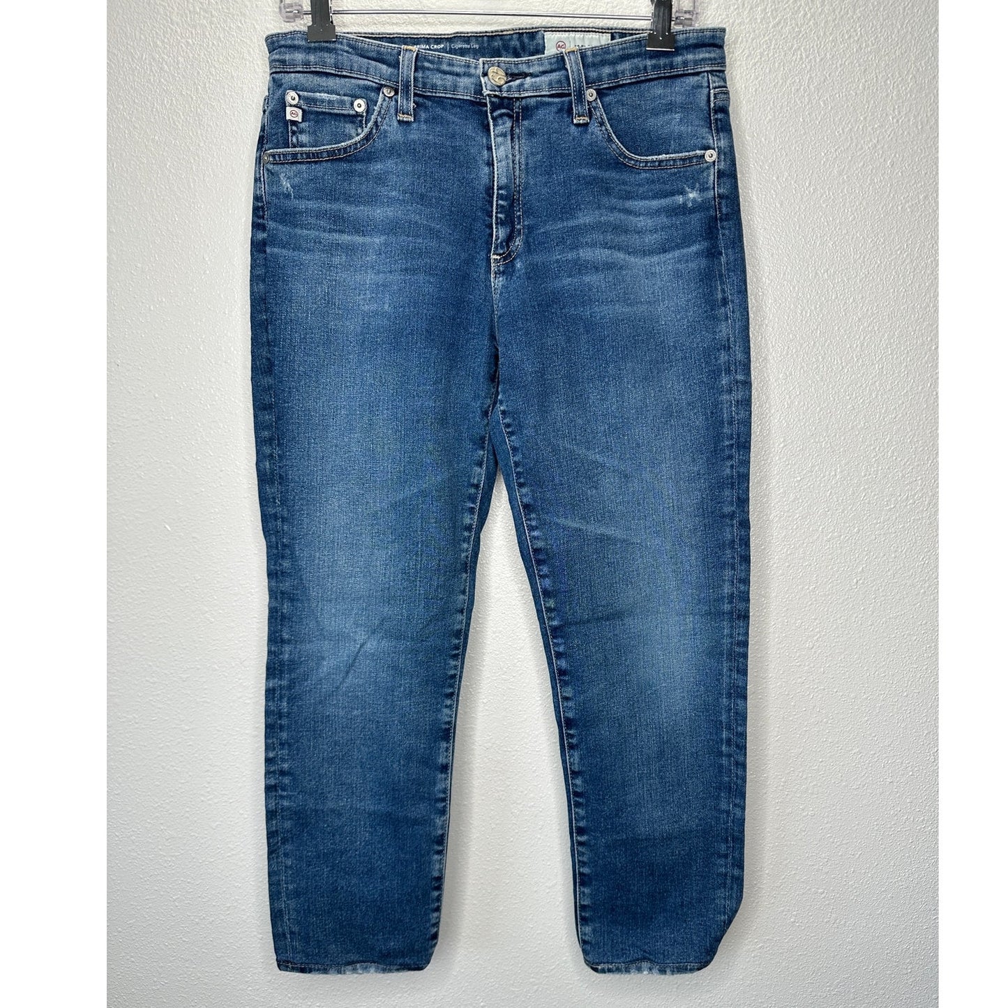 AG-ED Adriano Medium Light Wash Prima Crop Cigarette Leg Jeans 30