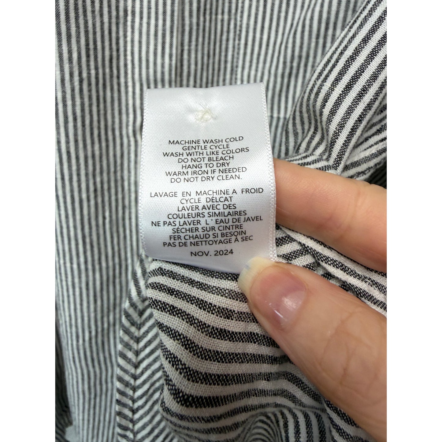Z Supply The Perfect Line Stripe Linen Shirt Womens M
