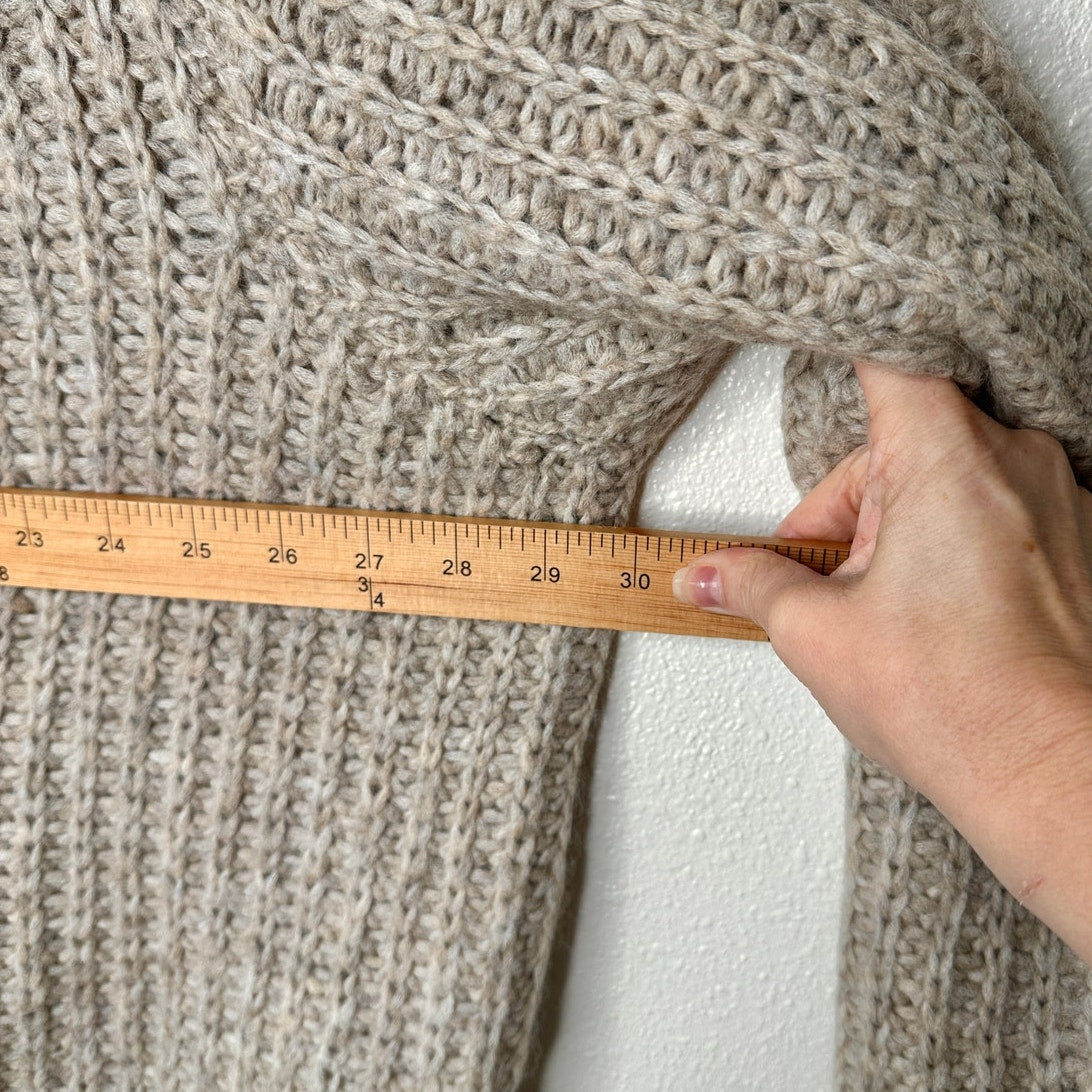 Eugene Ong Hand Knit Beige Chunky Knit Long Sleeve Sweater L
