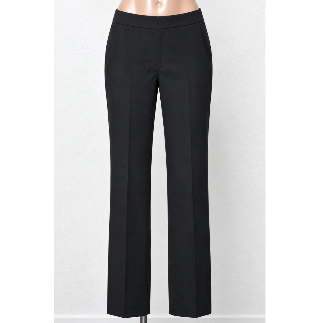 Chloe Black Wool Dress Slacks Slash Pockets Front Zip Trouser Pant 36 / 4