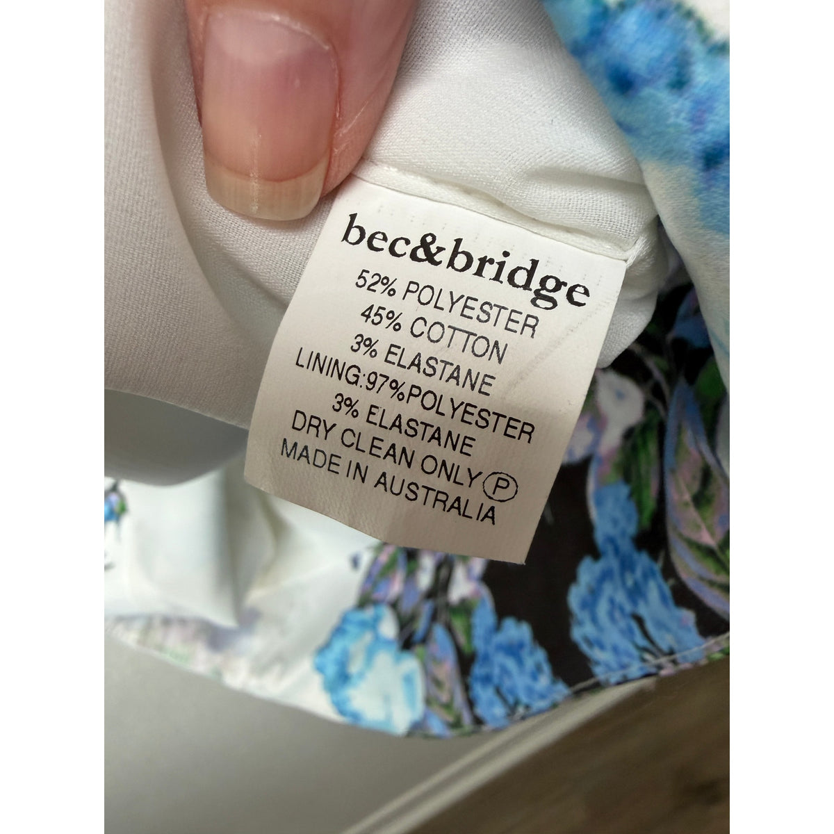 Bec & Bridge Blue Floral Mini Dress Women US 6