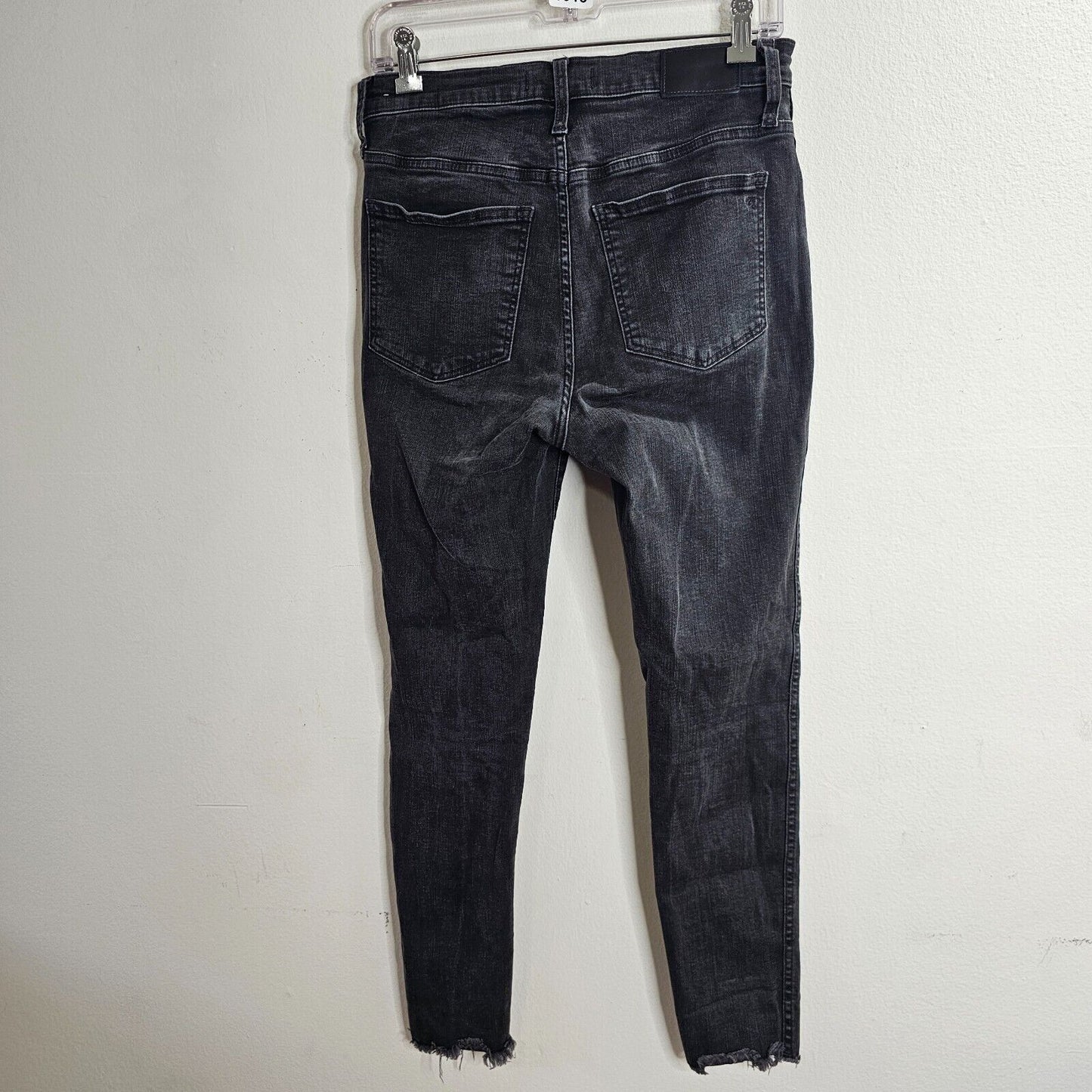 Madewell Dark Gray Raw Hem 10" High Rise Skinny Jeans Button Through Edition 28