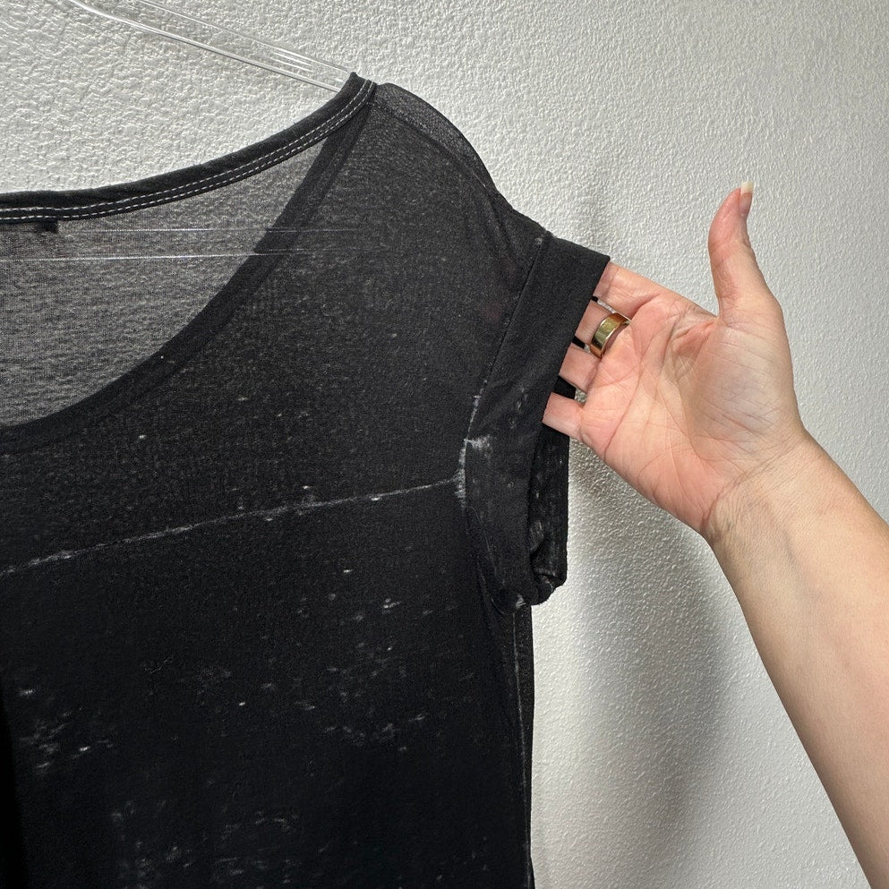 Enti Clothing Black Thin Sheer Speckled Print Sleeveless Maxi Dress 14