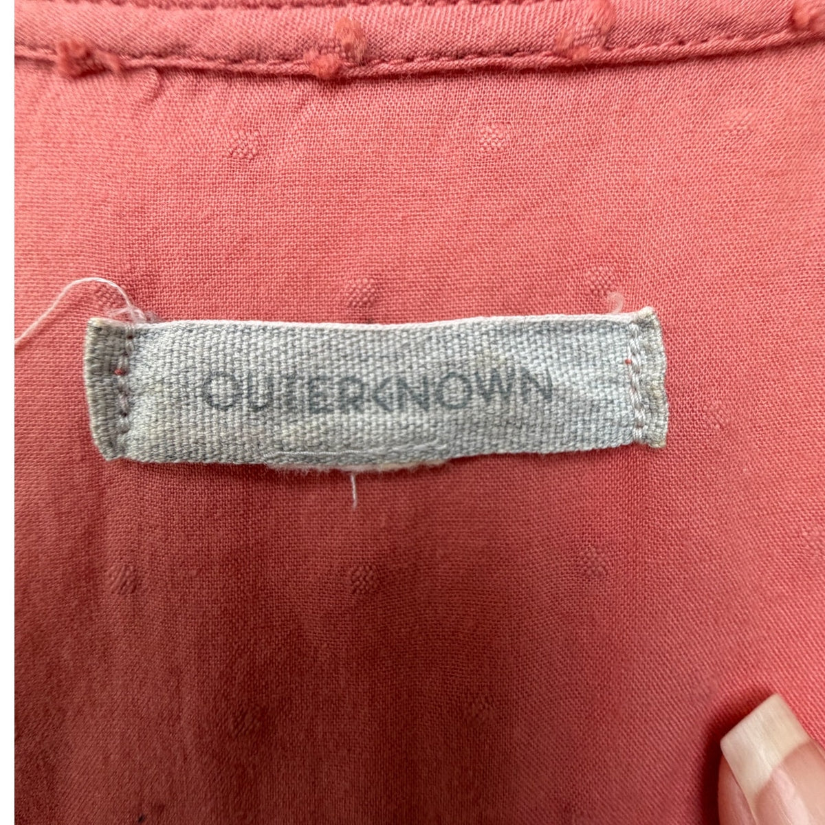 Outerknown Canyon Ruffle Maxi Dress Coral Swiss Dot Cotton Women's US XS