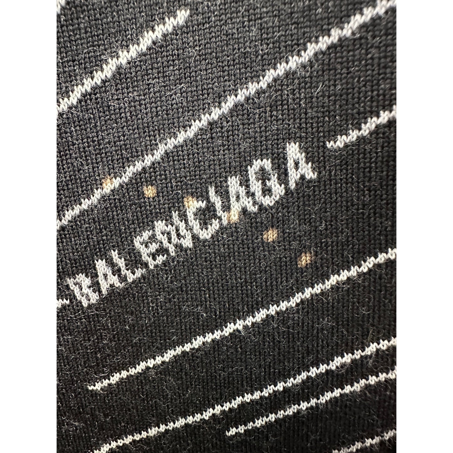 NWT Balenciaga Logo Intarsia Wool-Blend Sweater Black Men's XL