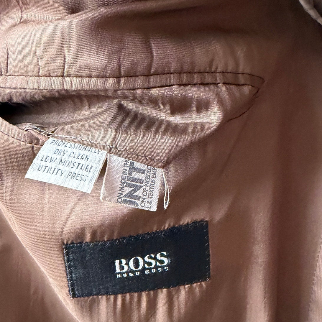 Hugo Boss Men’s Olive Green Super 100 3-Button Blazer Jacket