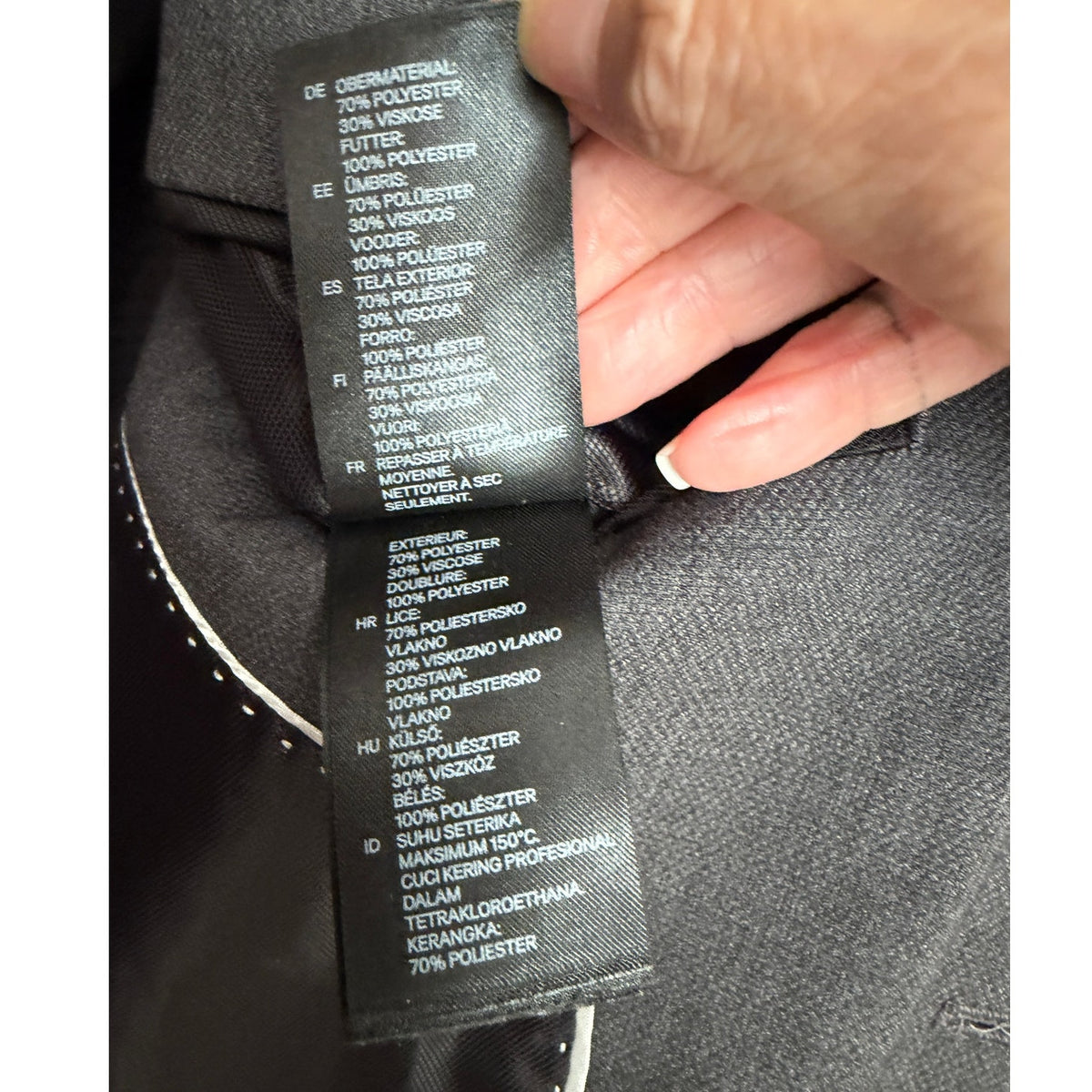 H&M Slim Fit Charcoal Gray Two Button Blazer Suit Jacket Men's US 40R