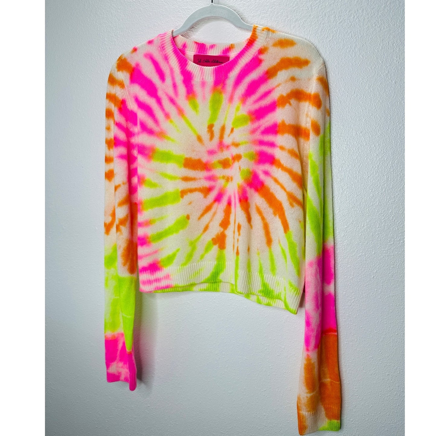 NWT The Elder Statesman Cashmere Spiral Tranquility Crew Sweater  L