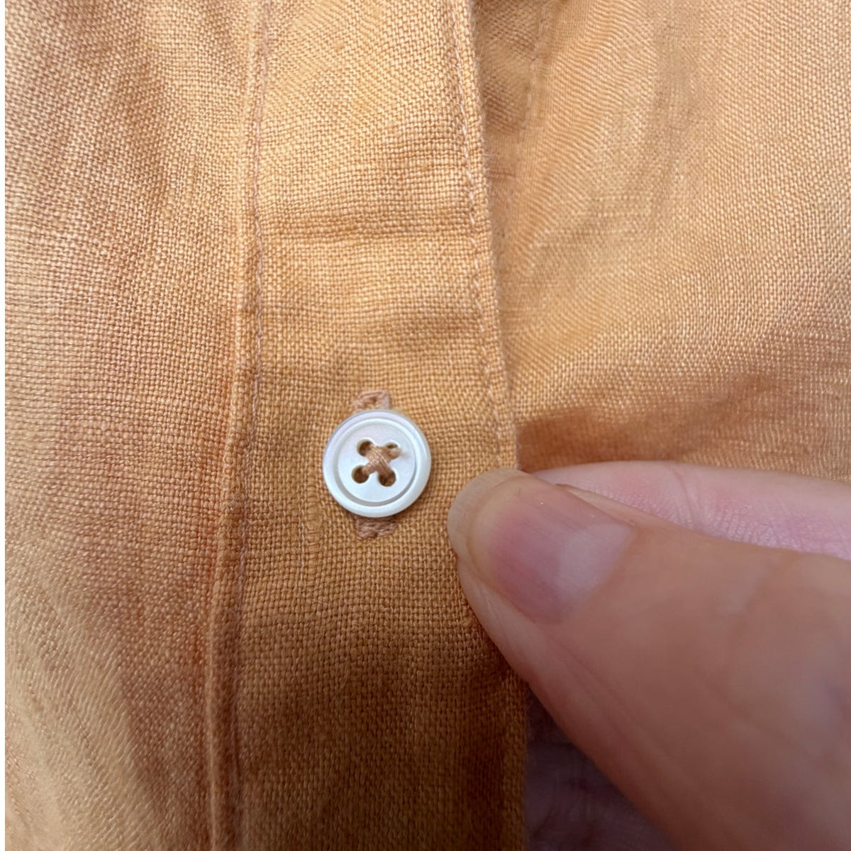 James Perse Mustard Gold Linen Button Front Shirt Dress Women's US M