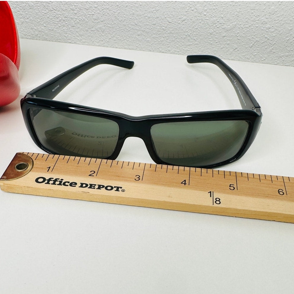 Valentino Black Sunglasses with Silver & Blue Bead Embellishment