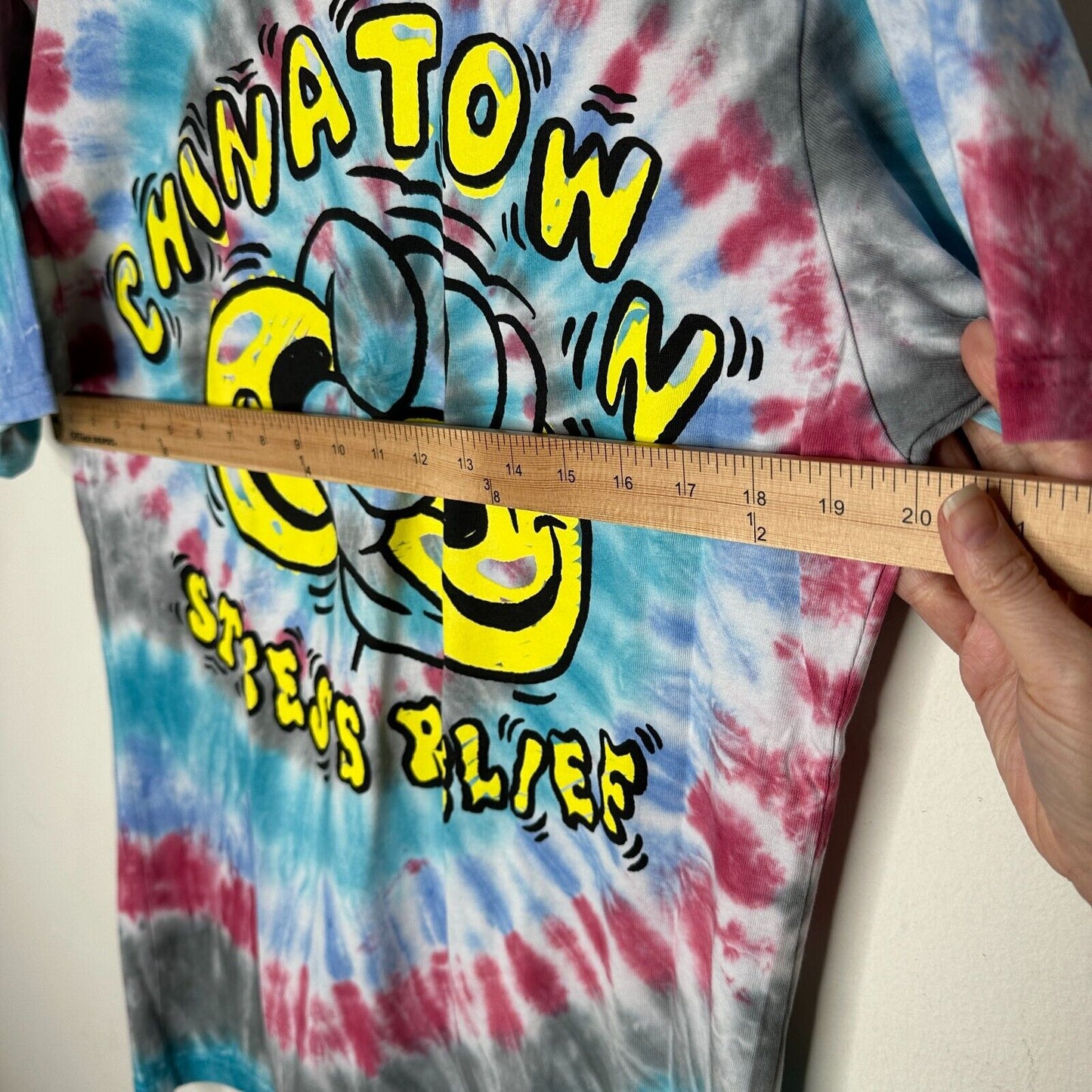 RARE Chinatown Market Multi-Color Tie Dye Stress Relief Graphic Short Sleeve Tee