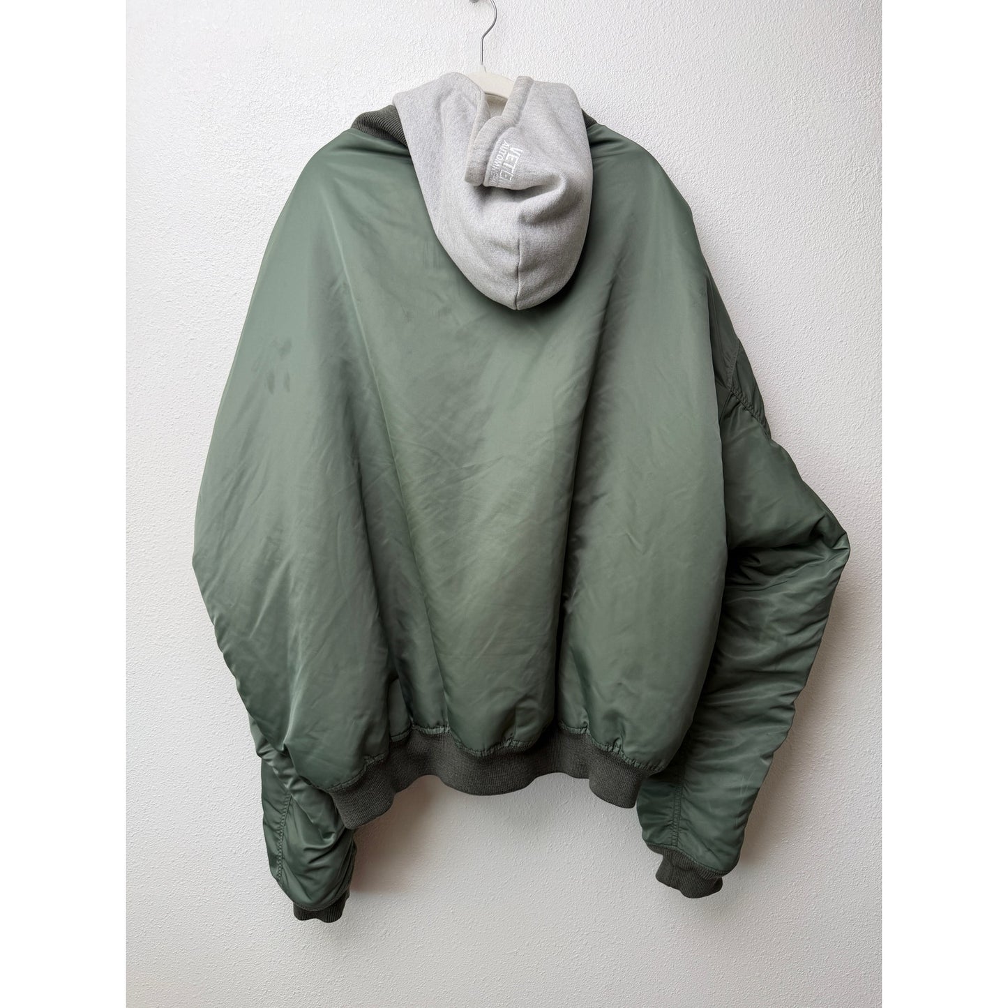 Vetements x Alpha Mens M Green Hooded MA1 Bomber