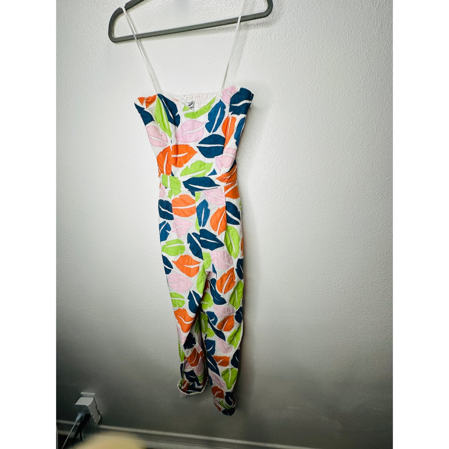 The Odells Ellie Multi-Color Leaf Print Bustier Jumpsuit  2