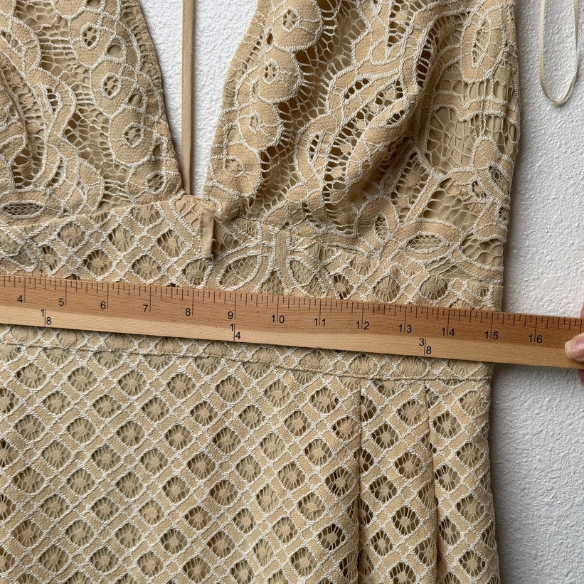 NWT Free People One Million Lovers Ivory Crochet Lace Mini Dress Size 10