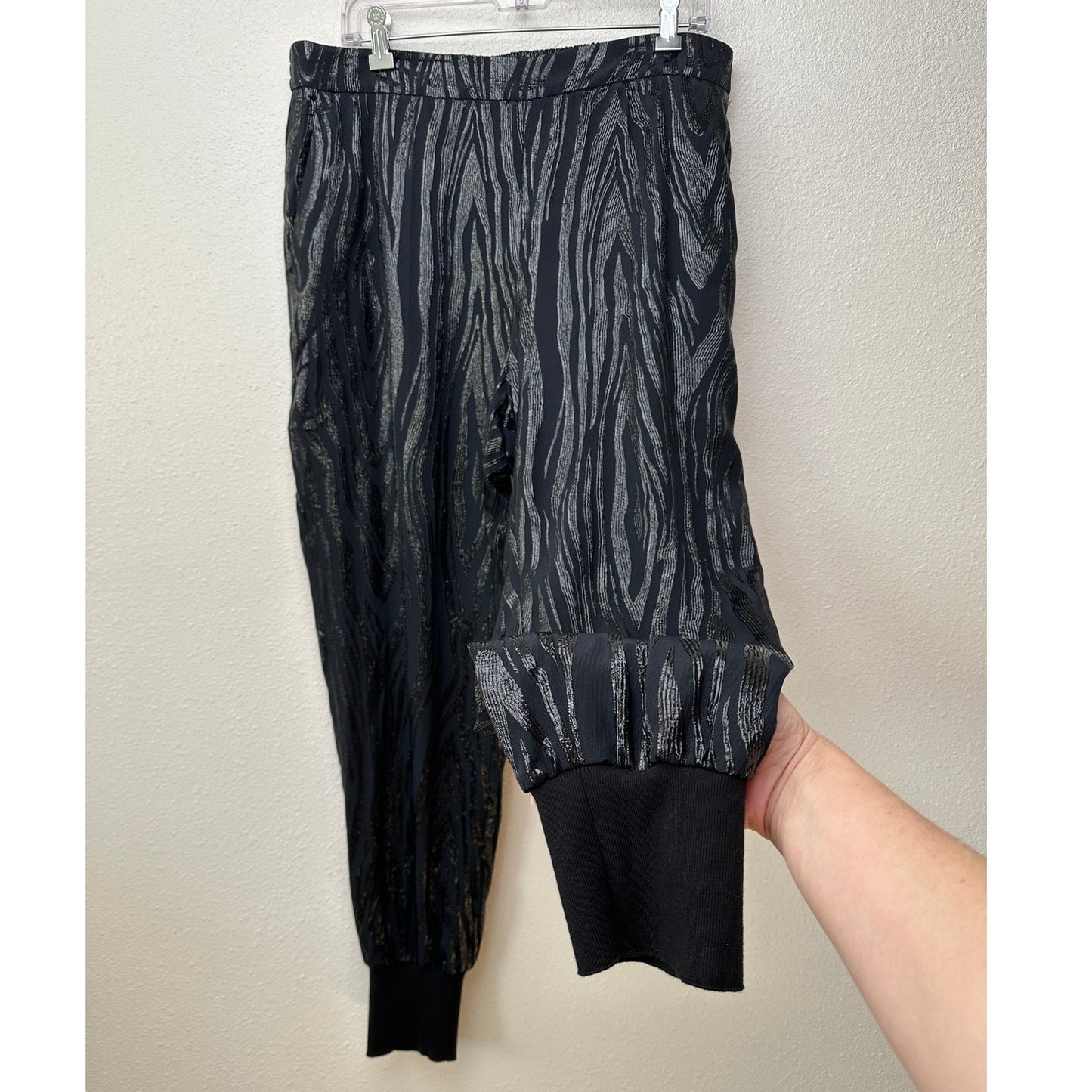 NWT Stella McCartney Woodgrain Jogger Pants Black US L