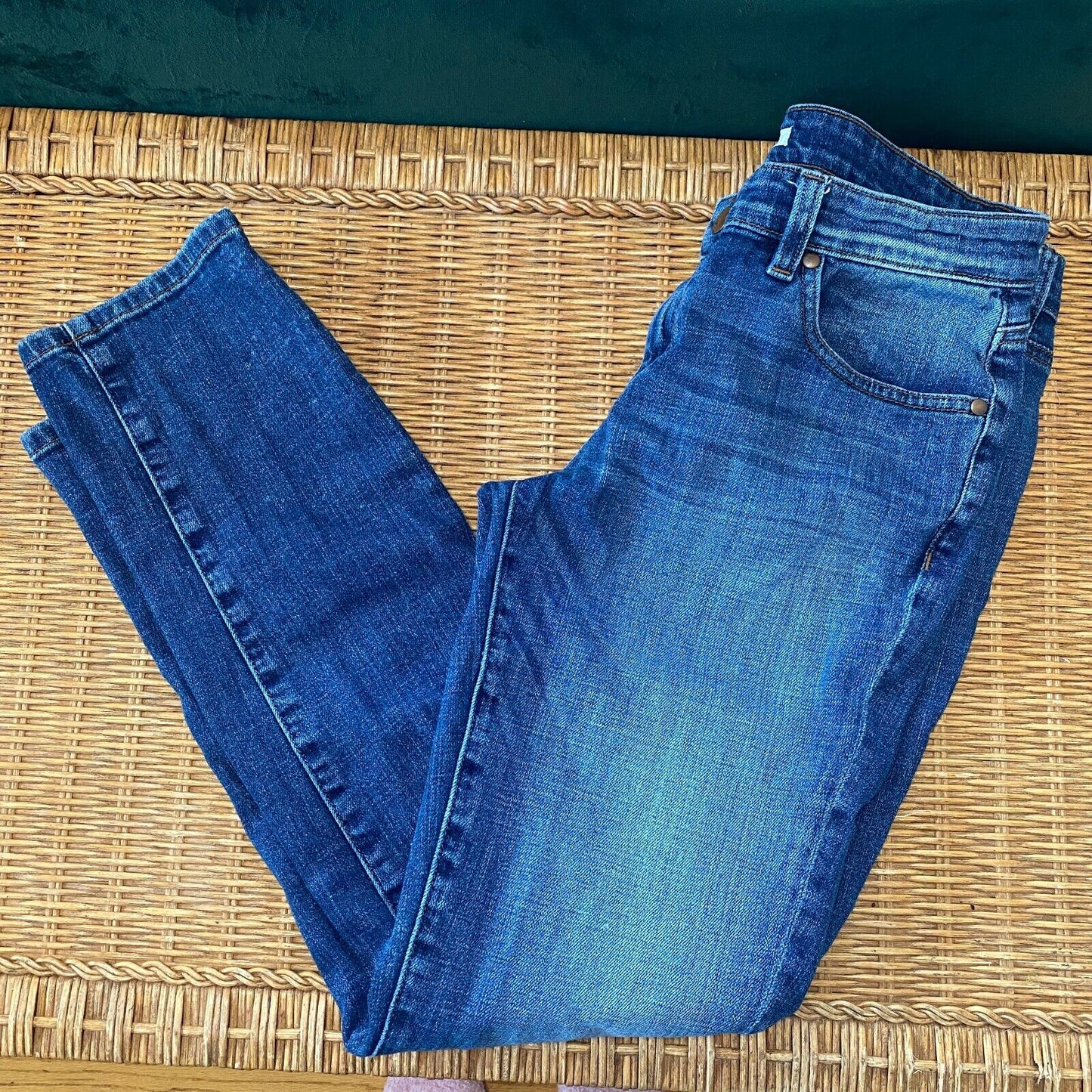 Eileen Fisher Medium Wash Organic Cotton Slim Stretch Mid Rise Denim Jeans 2