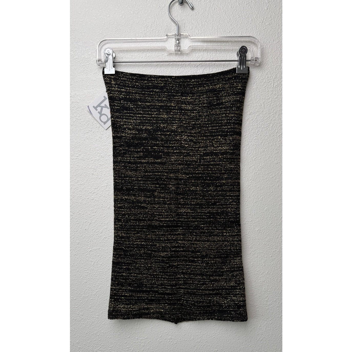 NWT KD Dance Womens Black Gold Metallic Tube Dress S