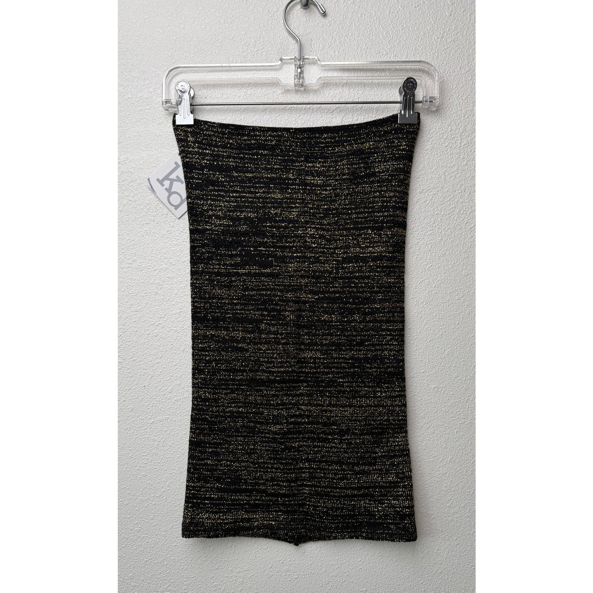 NWT KD Dance Womens Black Gold Metallic Tube Dress S