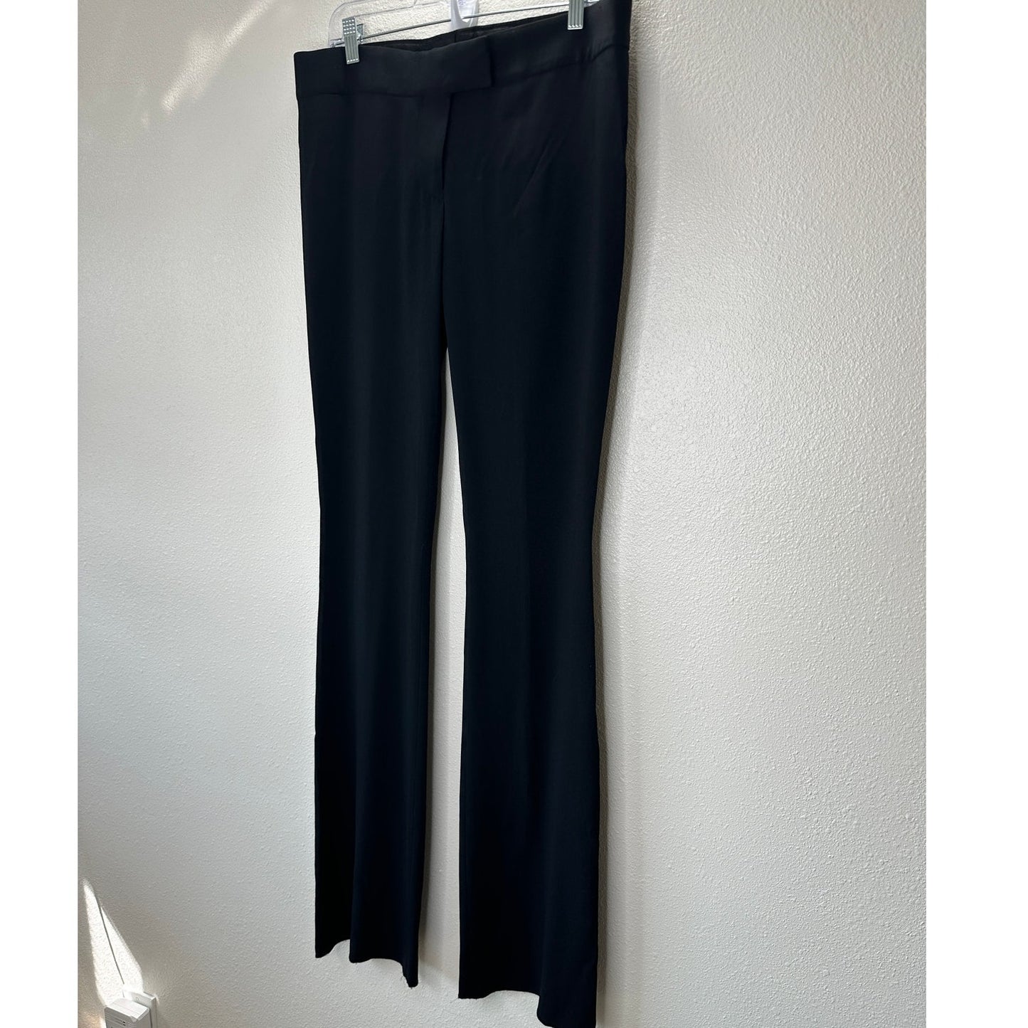 Tom Ford Black Viscose Blend Slight Flare Long Dress Pants 46 / 12