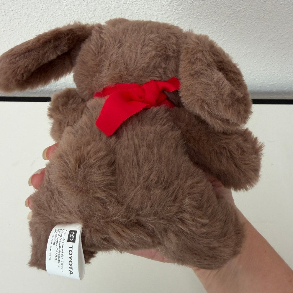 NWT Toyota Brown Plush Dog Stuffed Animal Red Bandana Promo Mascot 6"