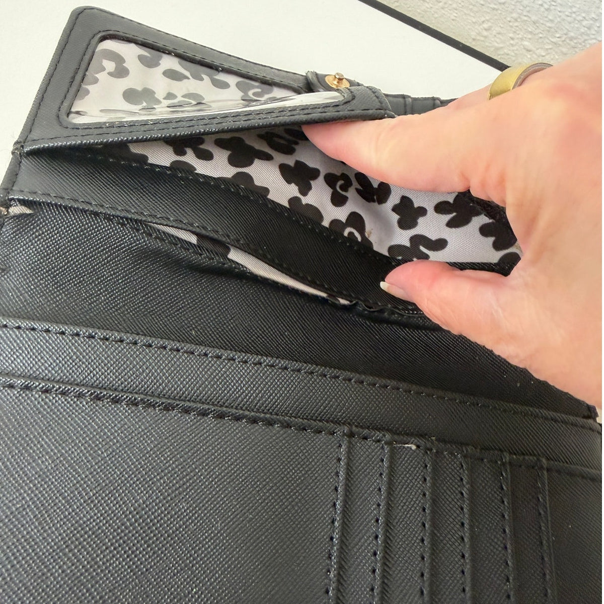 Rebecca Minkoff Continental Bifold Wallet Taupe Saffiano Women's Studded