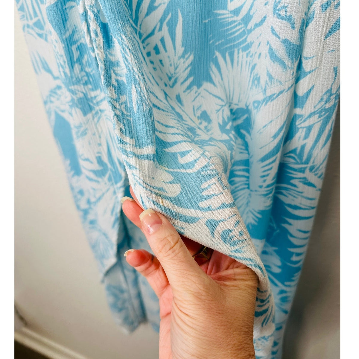 Sugarcloth SET Ivory Blue Floral Crop Top & Faux Wrap Skirt S