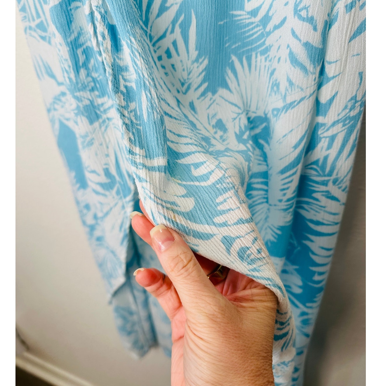 Sugarcloth SET Ivory Blue Floral Crop Top & Faux Wrap Skirt S