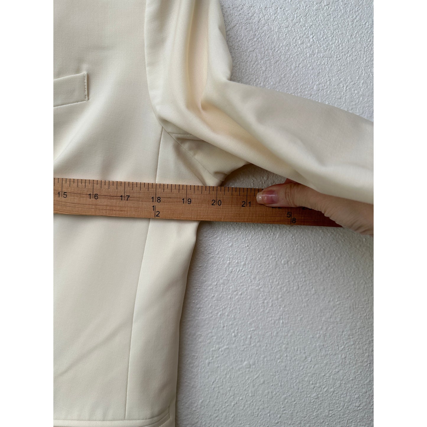 The Row Cream Wool-Silk Two-Button Blazer Jacket Women’s 14