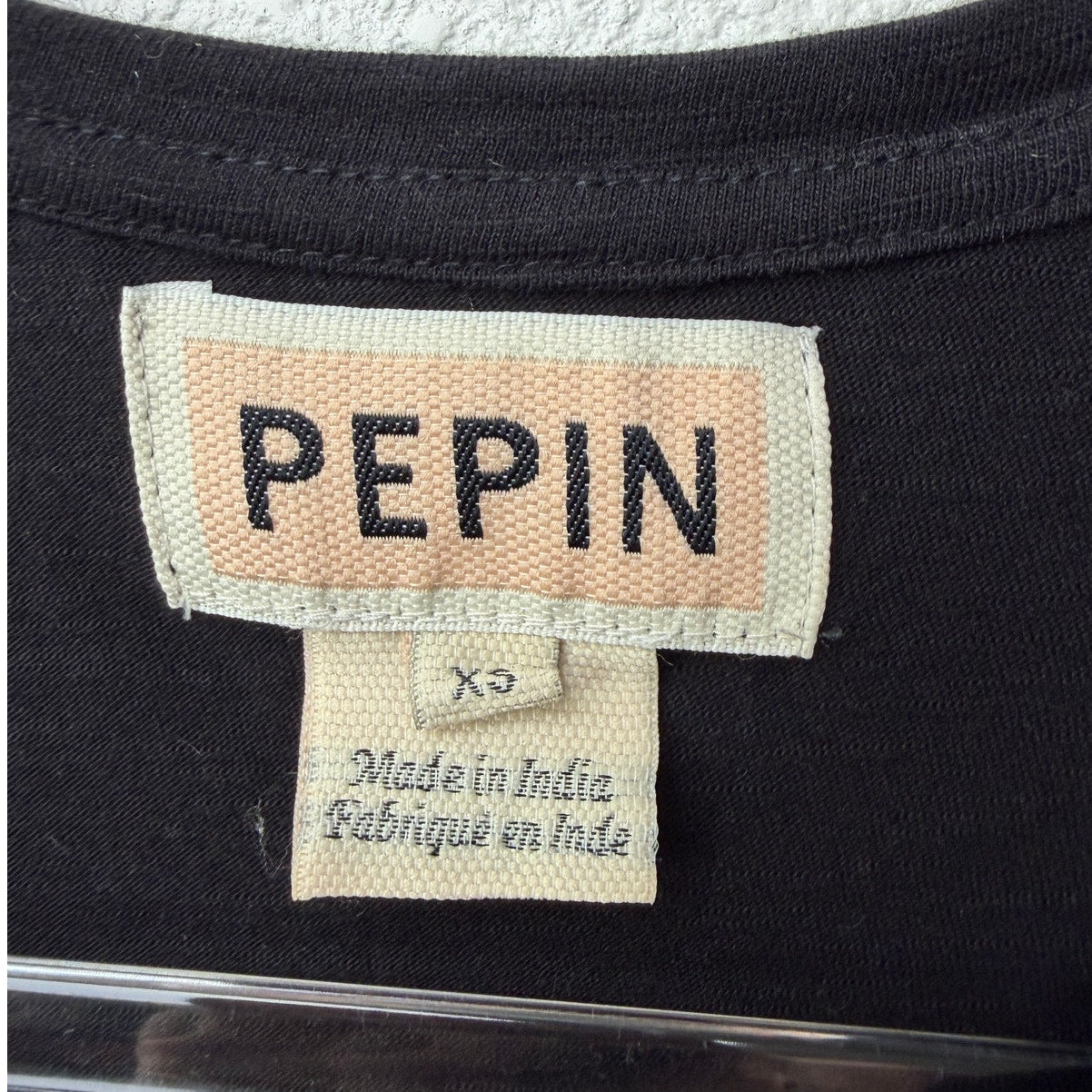 Pepin Black Short Sleeve Shirt with Embroidered Shoulders – XS