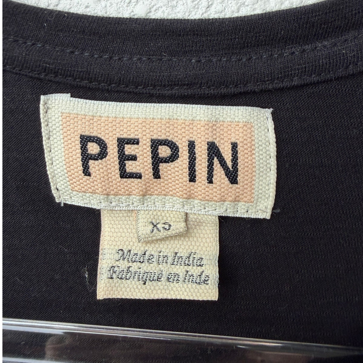 Pepin Black Short Sleeve Shirt with Embroidered Shoulders – XS