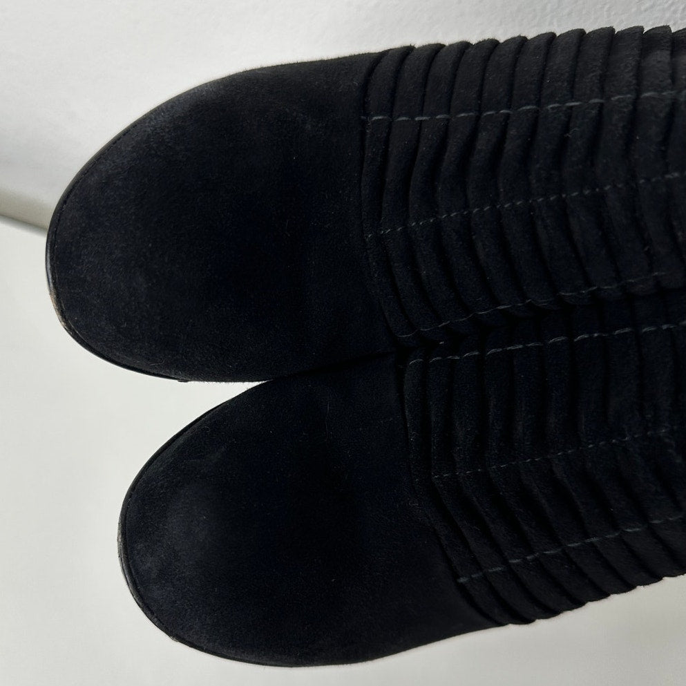 Salvatore Ferragamo Black Suede Narni Stiletto Bootie Side Zip 8