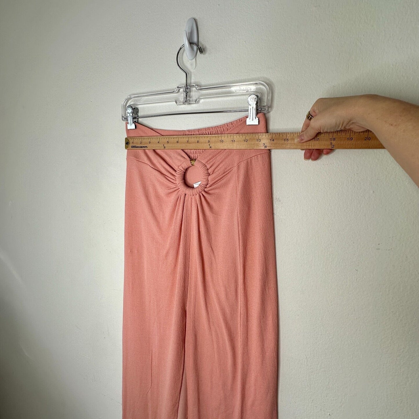 NWT Topshop Peachy Gather Maxi Skirt Bamboo O-Ring Slit Front Smocked Back 4 / 6