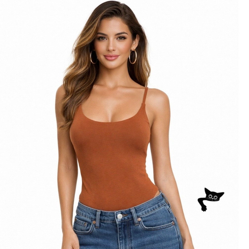 Privacy Please Florence Bodysuit Brown XS Thong Cami