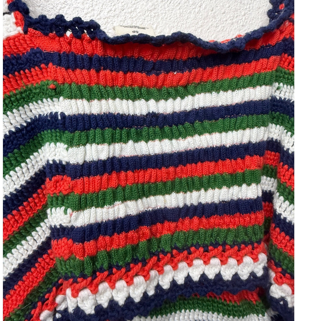 Moth Multicolor Crochet Bustier Top Women's S