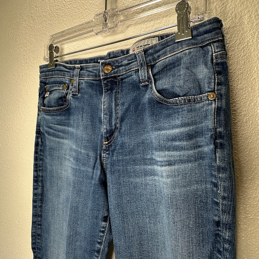 AG Dark Wash Whiskered Prima Cigarette Leg Jeans 30