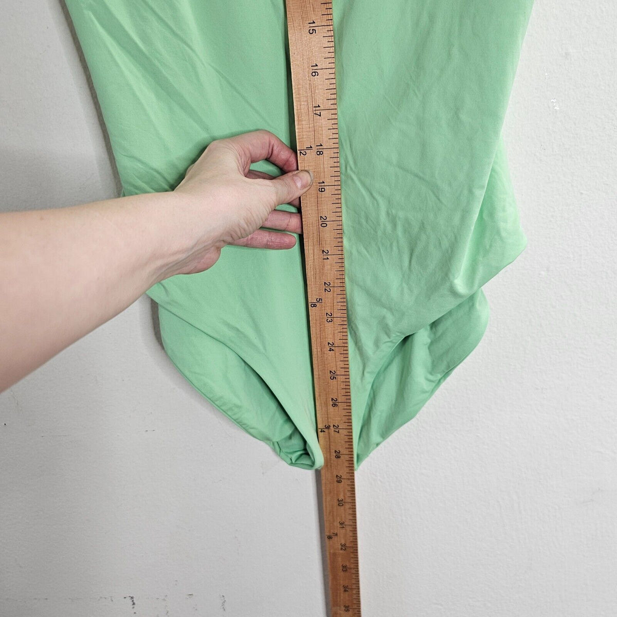 Becca Mint Green Scoop Neck Spaghetti Strap Back Tie Bathing Suit Large
