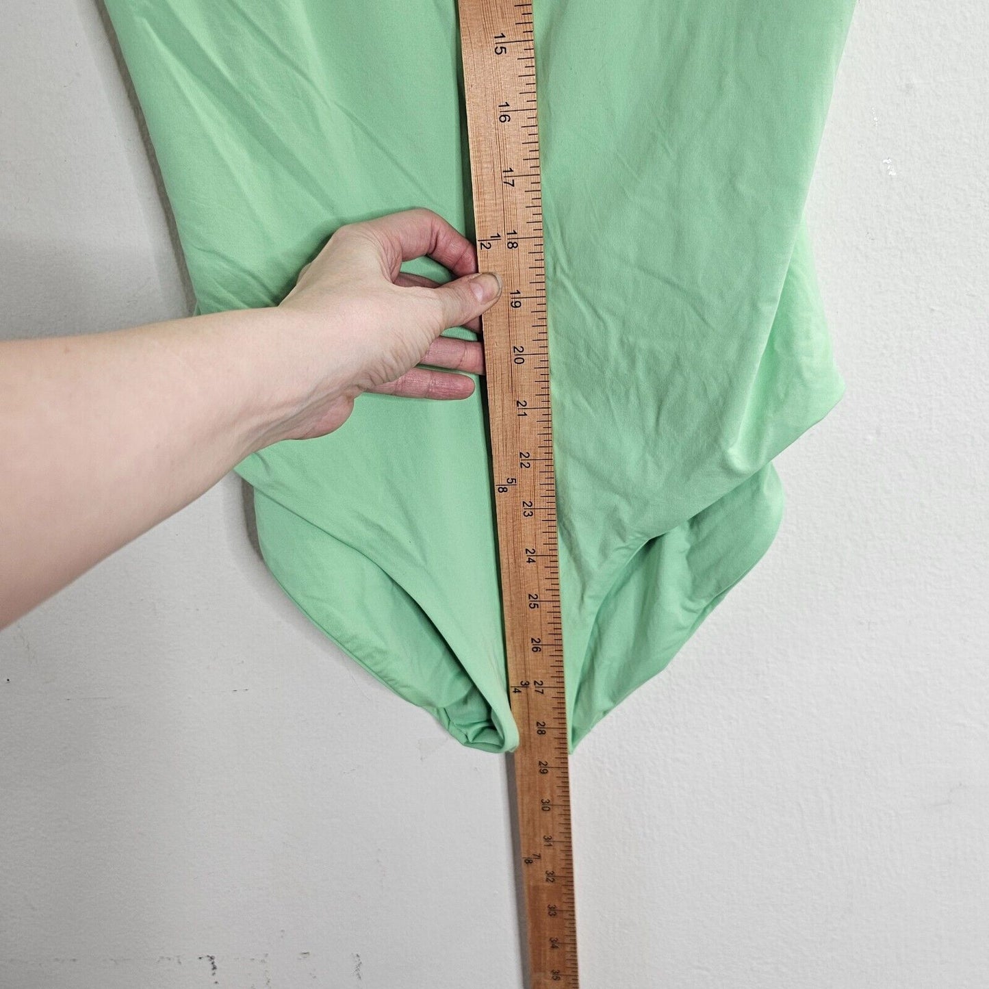 Becca Mint Green Scoop Neck Spaghetti Strap Back Tie Bathing Suit Large