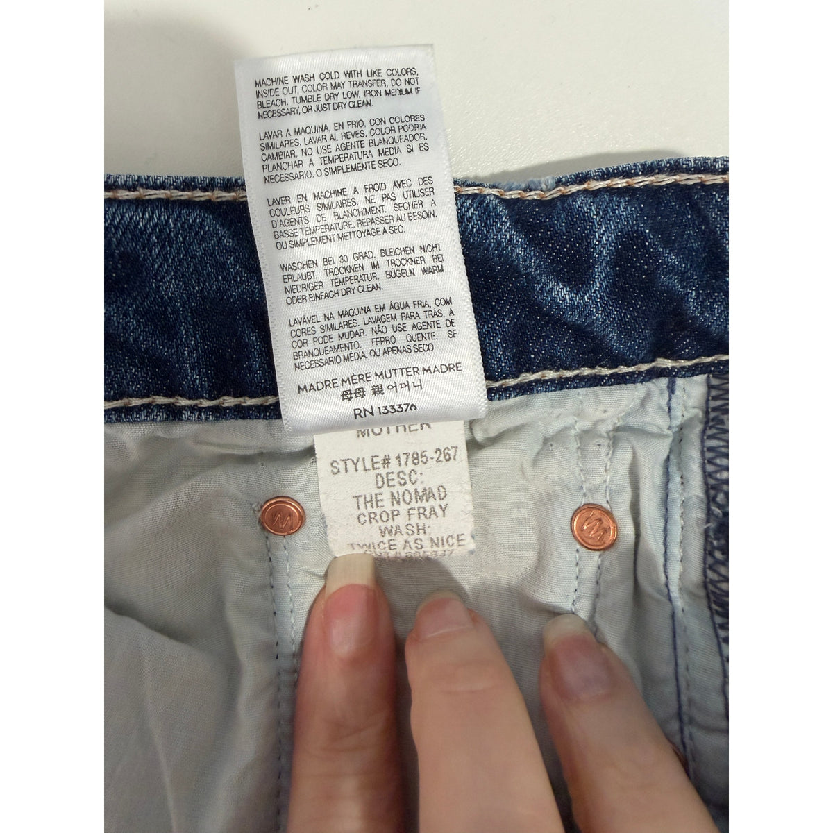 Mother Nomad Crop Fray Jeans Blue Womens 26
