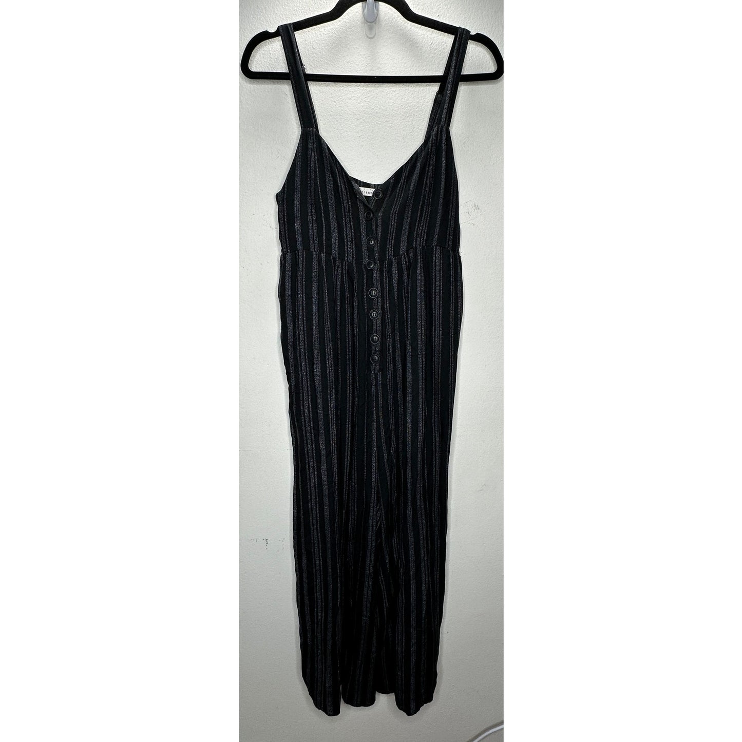 Dreamers Black & White Pinstripe Wide Leg Crop Romper Jumpsuit S