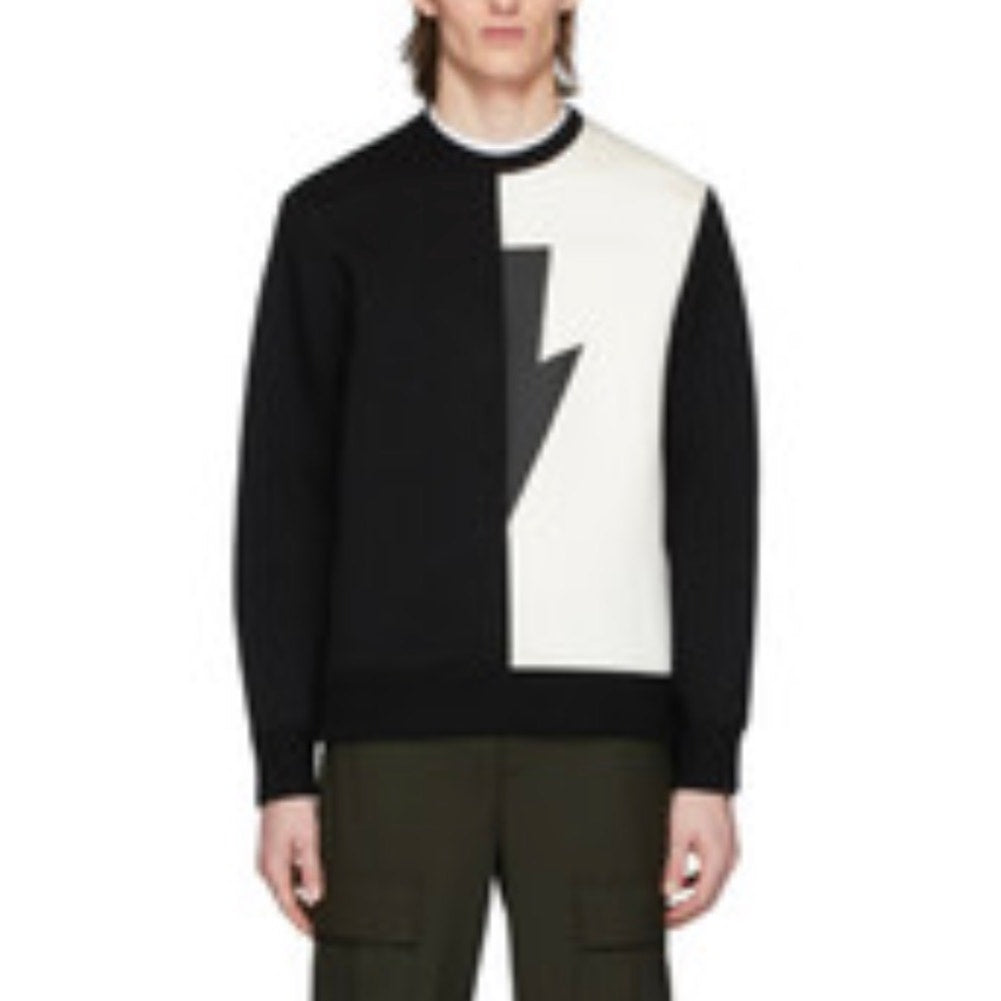 Neil Barrett men’s sweater black/off-white US L lightning bolt