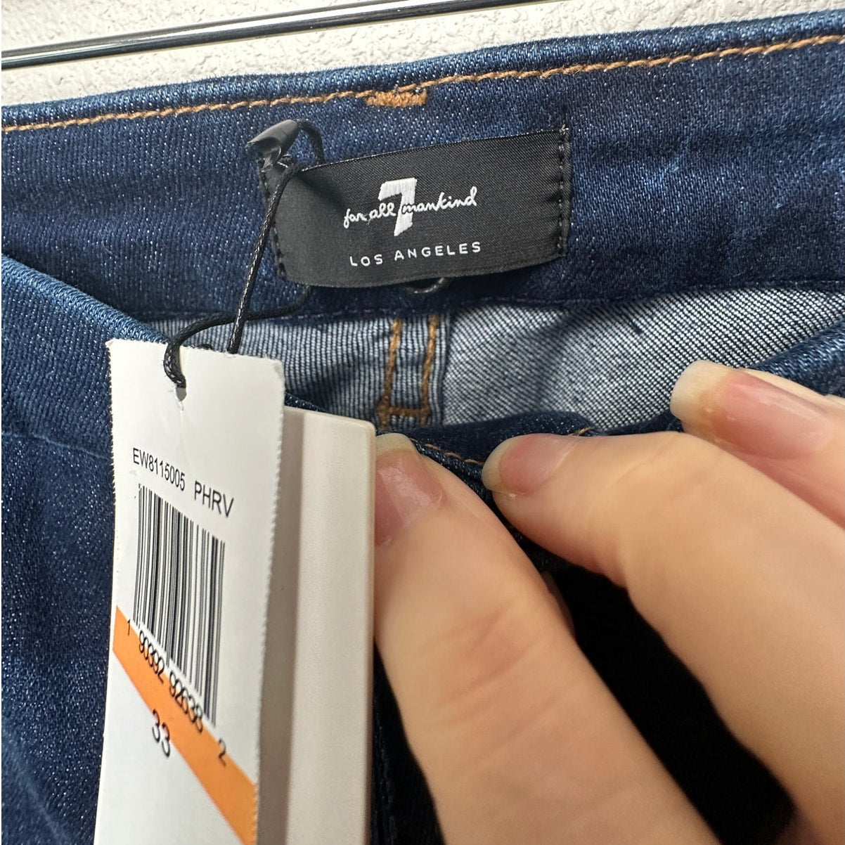 NWT 7 For All Mankind Kimmie Crop Skinny Jeans Dark Blue Women’s 33