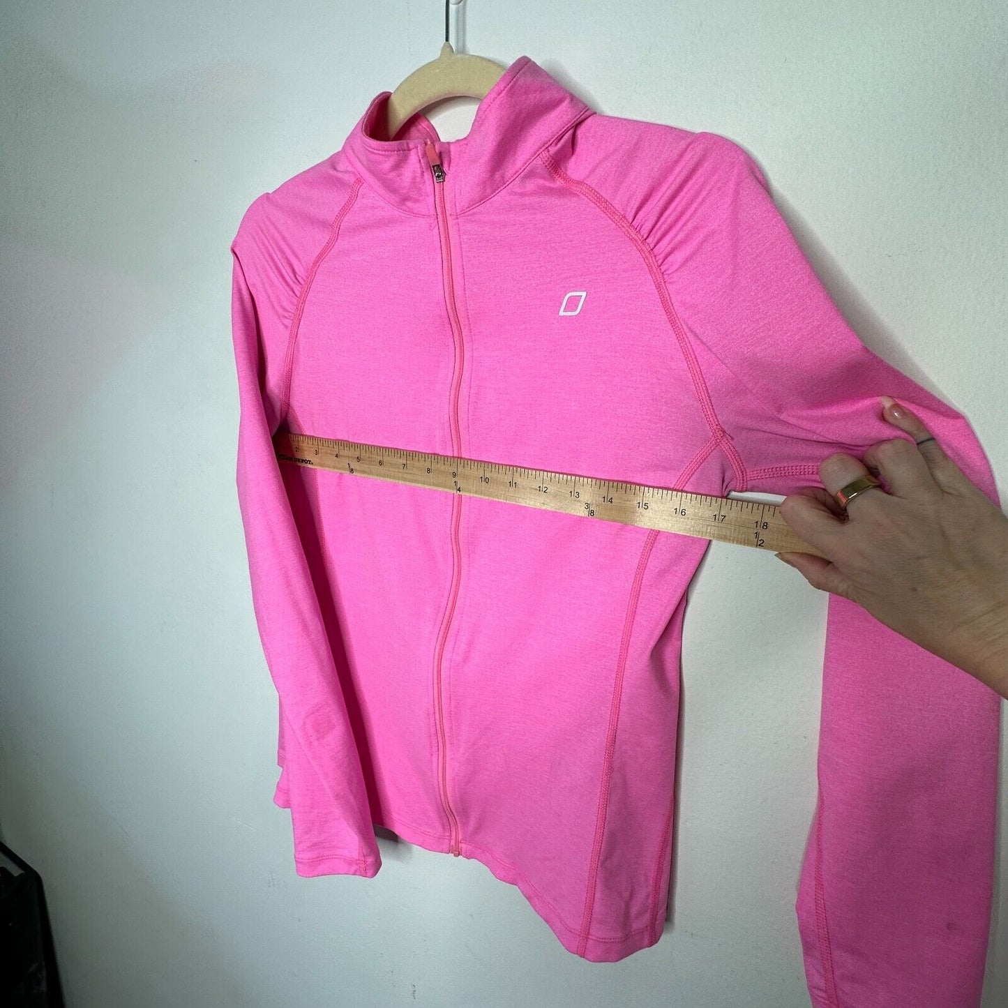 Lorna Jane Active Hot Pink Long Sleeve Zip Lightweight Fitted Stretch Jacket Med
