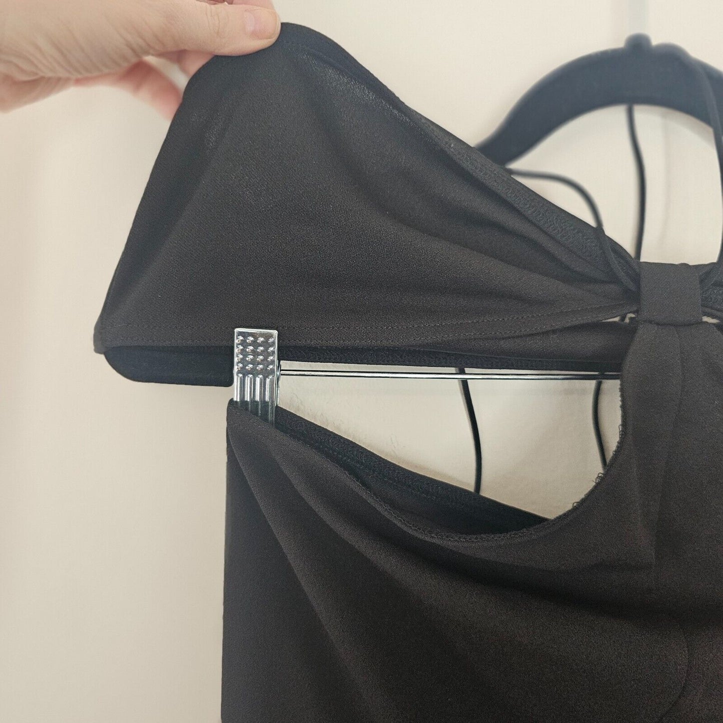 NWT Commense Hot Black Bandeau Top Open Sides Wide Leg Jumpsuit One-Piece XL