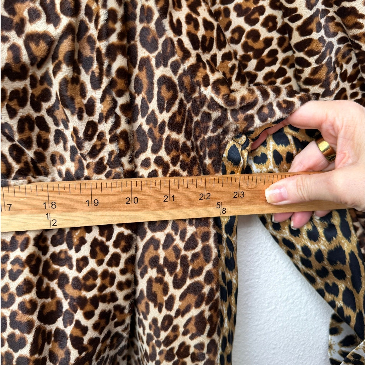 Alexx Brown Leopard Calf Hair Maxi Coat Women's US L/XL
