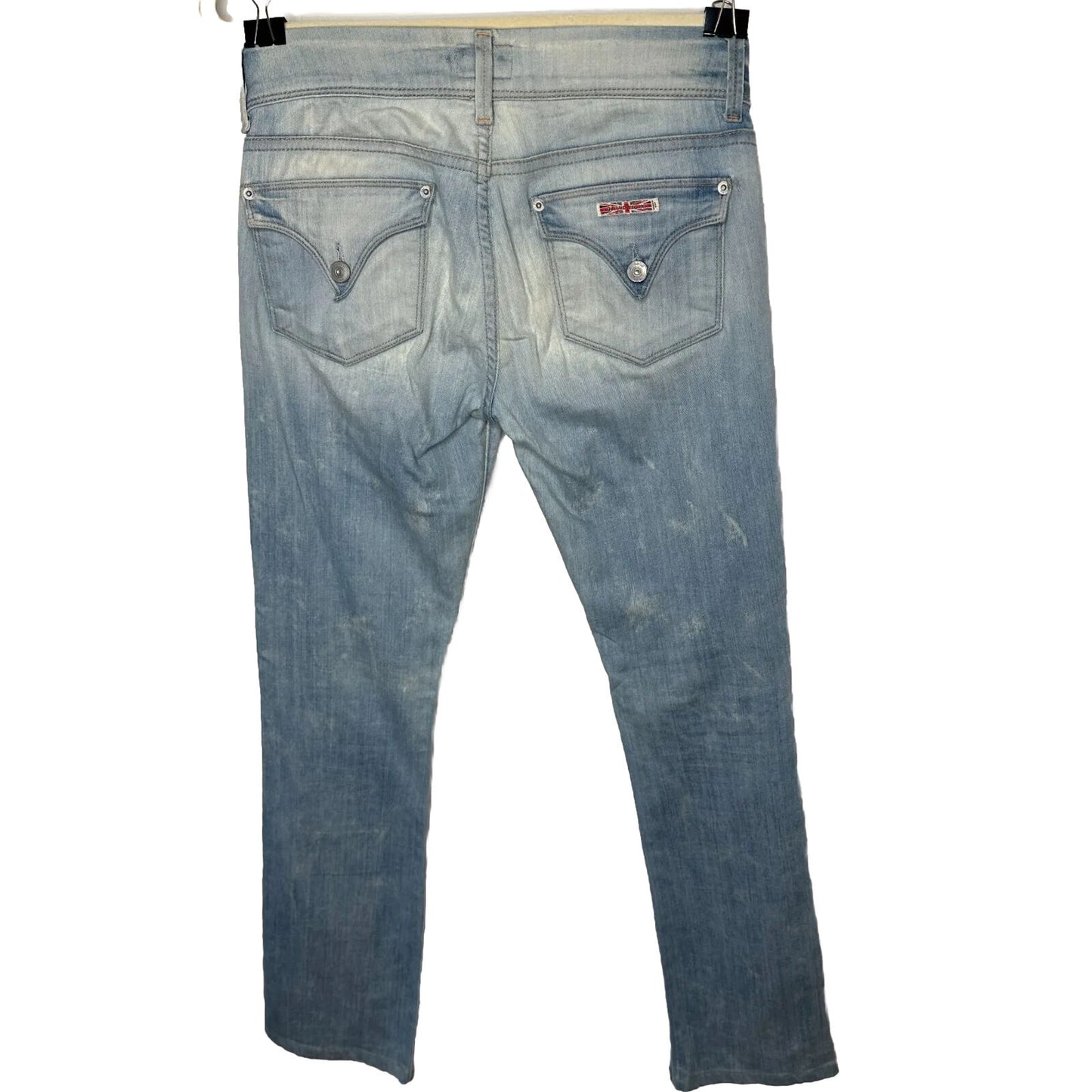 Hudson Double Button Light Blue Wash Jeans Low-Rise Boot Cut Flap Pockets 26