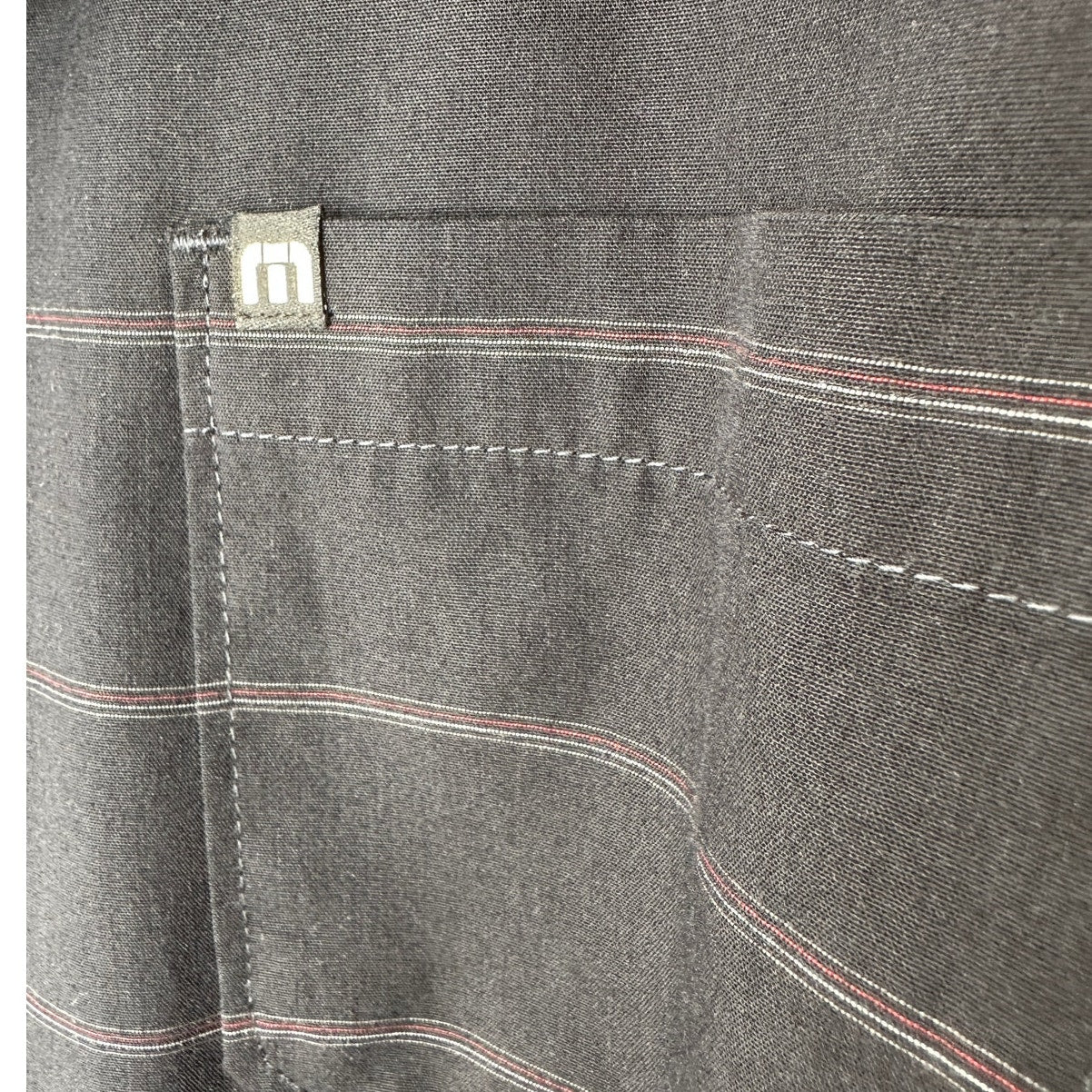 NWT Travis Matthew Black Striped The Crimp Long Sleeve Button Shirt L