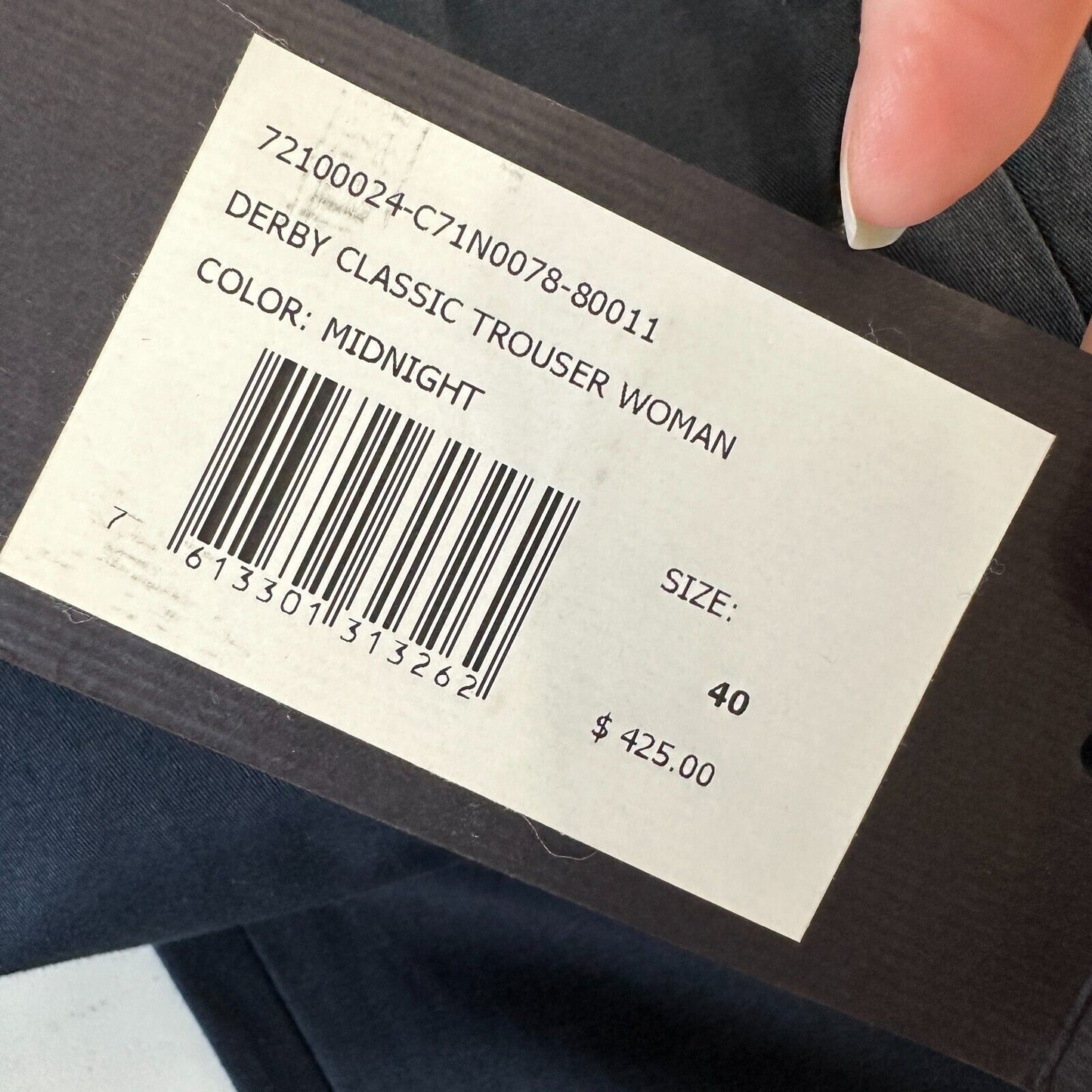NWT Belstaff Midnight Black The Derby Classic Trouser Belt Loops Flare Legs 40
