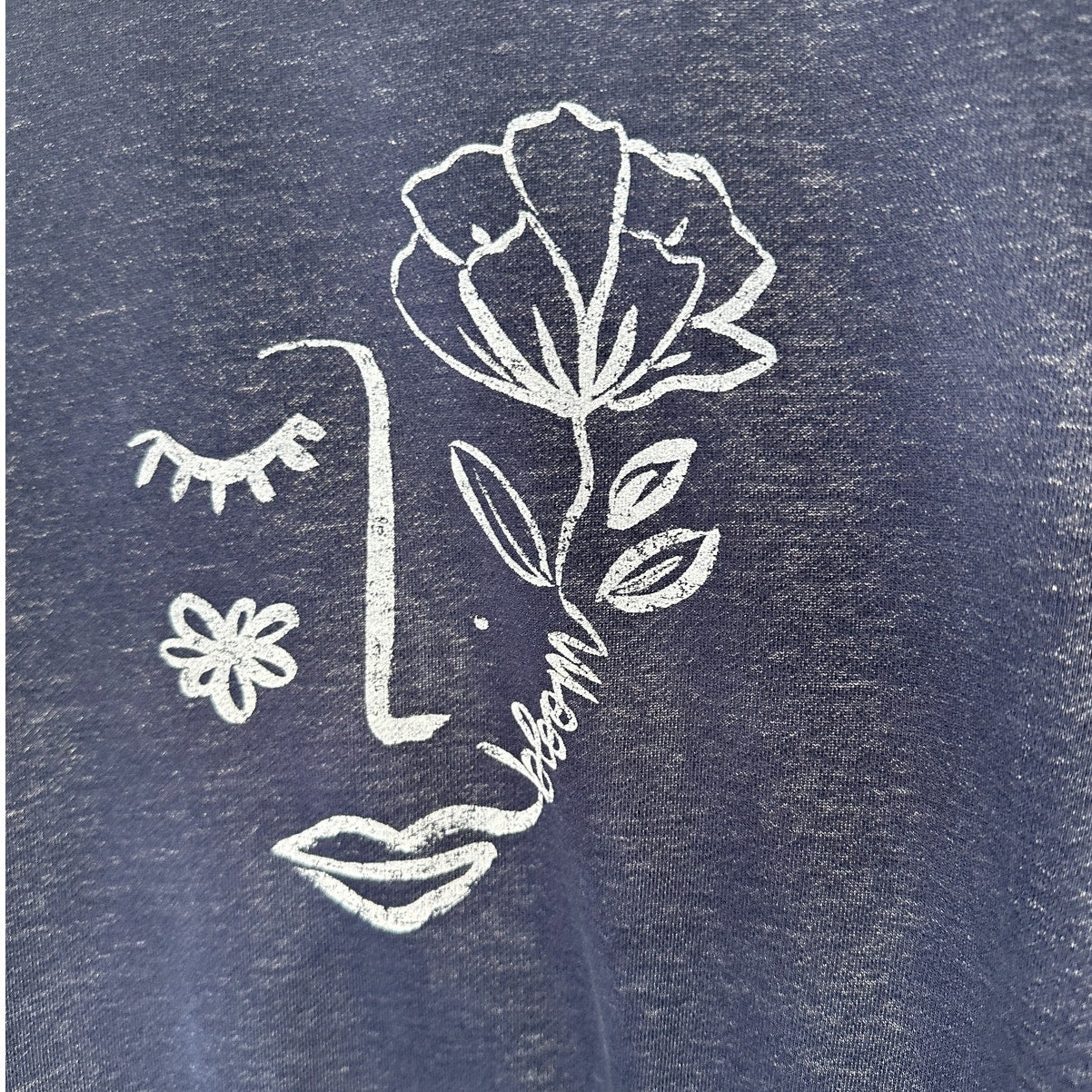 Maeve Navy Blue Visage Graphic Long Sleeve Sweatshirt S